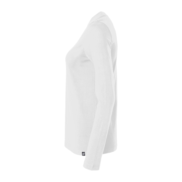 Jaanuu Women's RegenX Cotton Underscrub Long Sleeve T-Shirt, White, Left Sleeve view