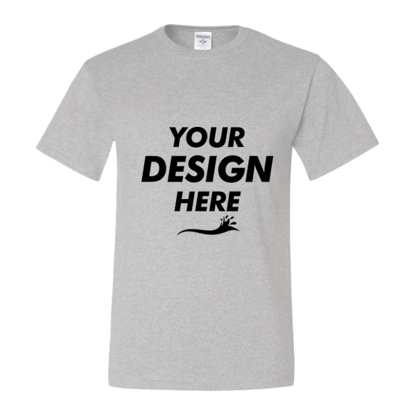 Jerzees Dri-Power® 50/50 T-Shirt, Ash, Front view, Mockup