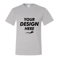 Jerzees Dri-Power® 50/50 T-Shirt, Ash, Front view, Mockup