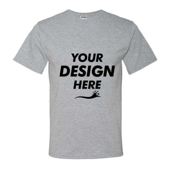 Jerzees Dri-Power® 50/50 T-Shirt, Athletic Heather, Front view, Mockup