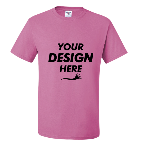 Jerzees Dri-Power® 50/50 T-Shirt, Azalea, Front view, Mockup
