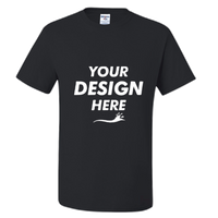 Jerzees Dri-Power® 50/50 T-Shirt, Black, Front view, Mockup