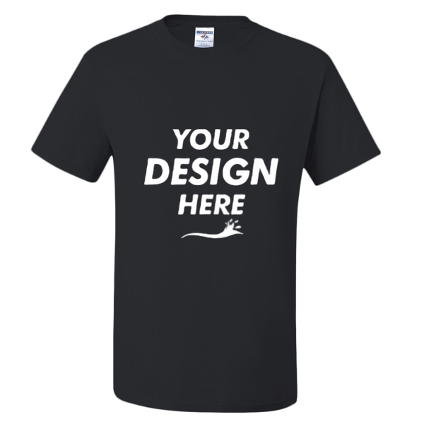 Jerzees Dri-Power® 50/50 T-Shirt, Black, Front view, Mockup