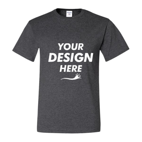 Jerzees Dri-Power® 50/50 T-Shirt, Black Heather, Front view, Mockup