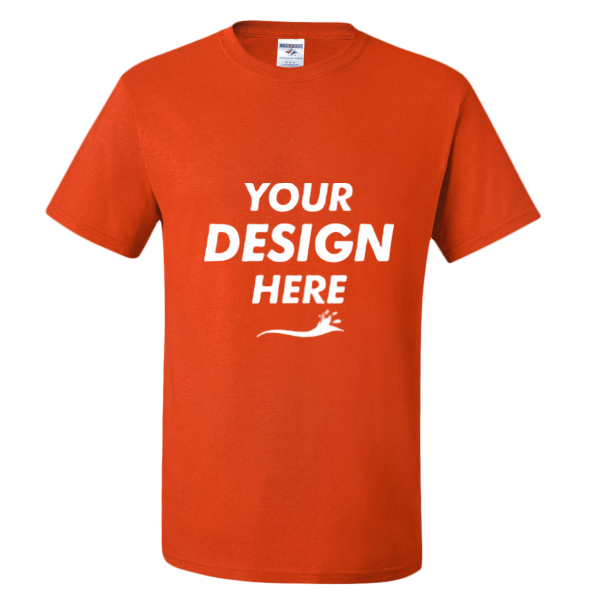 Jerzees Dri-Power® 50/50 T-Shirt, Burnt Orange, Front view, Mockup
