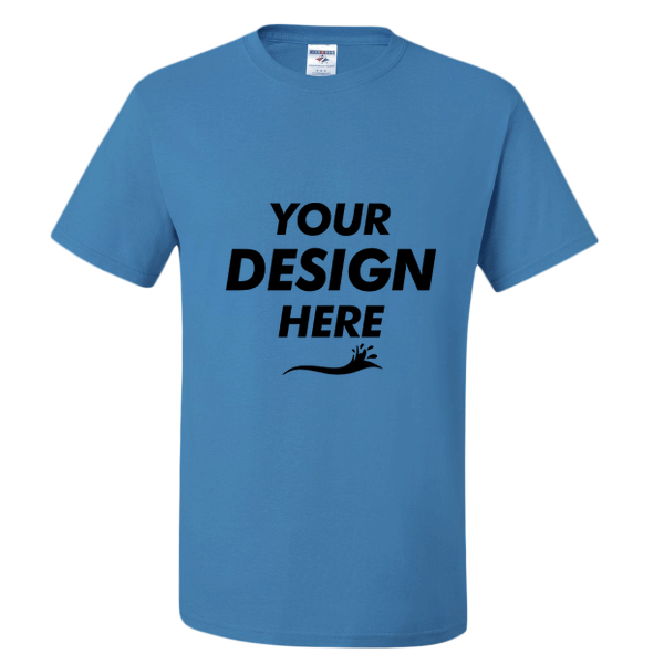 Jerzees Dri-Power® 50/50 T-Shirt, California Blue, Front view, Mockup