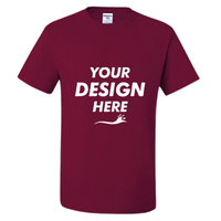 Jerzees Dri-Power® 50/50 T-Shirt, Cardinal, Front view, Mockup