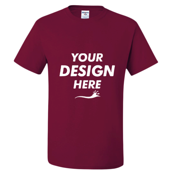 Jerzees Dri-Power® 50/50 T-Shirt, Cardinal, Front view, Mockup