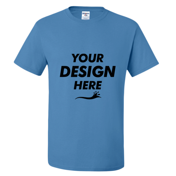 Jerzees Dri-Power® 50/50 T-Shirt, Columbia Blue, Front view, Mockup