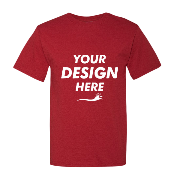 Jerzees Dri-Power® 50/50 T-Shirt, Crimson, Front view, Mockup