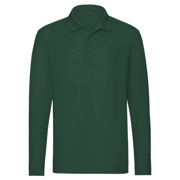 Jerzees Men's Dri-Power® Long Sleeve Polo, Forest Green, Front view