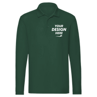 Jerzees Men's Dri-Power® Long Sleeve Polo, Forest Green, Front view, Mockup