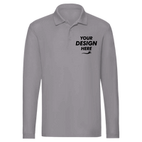 Jerzees Men's Dri-Power® Long Sleeve Polo, Oxford, Front view, Mockup