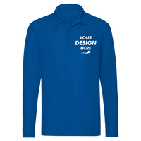 Jerzees Men's Dri-Power® Long Sleeve Polo, Royal, Front view, Mockup