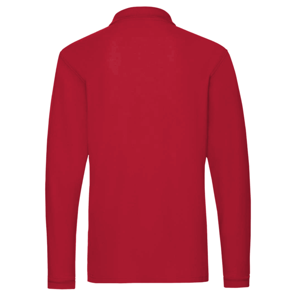 Jerzees Men's Dri-Power® Long Sleeve Polo, True Red, Back view