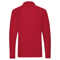 Jerzees Men's Dri-Power® Long Sleeve Polo, True Red, Back view