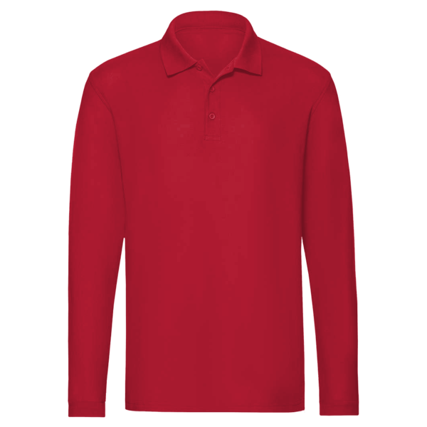 Jerzees Men's Dri-Power® Long Sleeve Polo, True Red, Front view