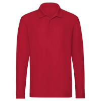 Jerzees Men's Dri-Power® Long Sleeve Polo, True Red, Front view