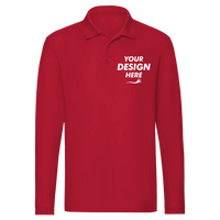 Jerzees Men's Dri-Power® Long Sleeve Polo, True Red, Front view, Mockup