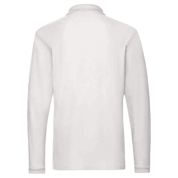 Jerzees Men's Dri-Power® Long Sleeve Polo, White, Back view