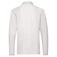 Jerzees Men's Dri-Power® Long Sleeve Polo, White, Back view