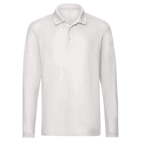 Jerzees Men's Dri-Power® Long Sleeve Polo, White, Front view
