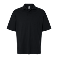 Jerzees Men's Dri-Power® Polo with Pocket, Black, Front view