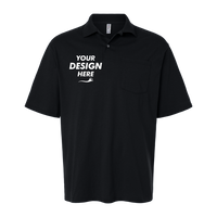 Jerzees Men's Dri-Power® Polo with Pocket, Black, Front view, Mockup