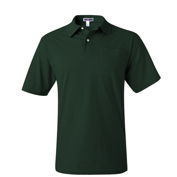 Jerzees Men's Dri-Power® Polo with Pocket, Forest Green, Front view