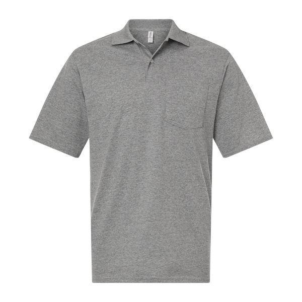 Jerzees Men's Dri-Power® Polo with Pocket, Oxford, Front view