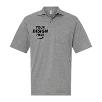 Jerzees Men's Dri-Power® Polo with Pocket, Oxford, Front view, Mockup