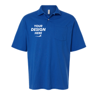 Jerzees Men's Dri-Power® Polo with Pocket, Royal, Front view, Mockup
