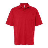 Jerzees Men's Dri-Power® Polo with Pocket, True Red, Front view