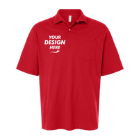 Jerzees Men's Dri-Power® Polo with Pocket, True Red, Front view, Mockup