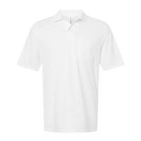 Jerzees Men's Dri-Power® Polo with Pocket, White, Front view
