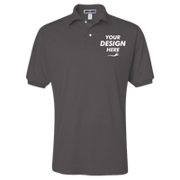 Jerzees Men's SpotShield® 50/50 Polo, Charcoal Grey, Front view, Mockup