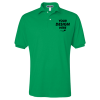 Jerzees Men's SpotShield® 50/50 Polo, Kelly, Front view, Mockup