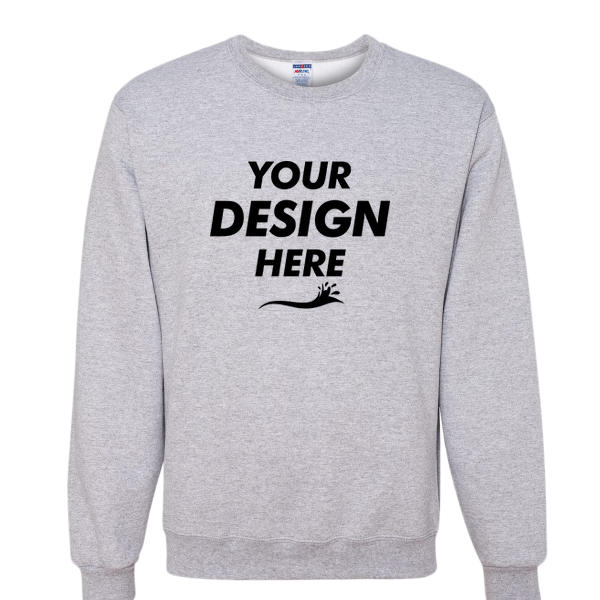 Jerzees NuBlend® Crewneck Sweatshirt, Ash, Front view, Mockup