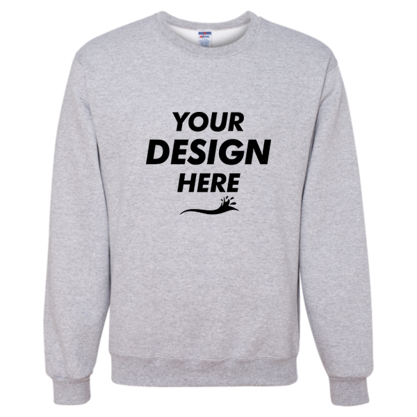 Jerzees NuBlend® Crewneck Sweatshirt, Athletic Heather, Front view, Mockup