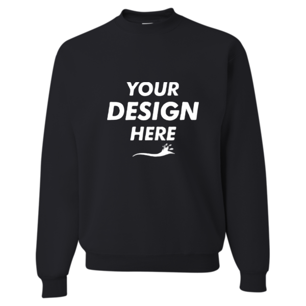 Jerzees NuBlend® Crewneck Sweatshirt, Black, Front view, Mockup