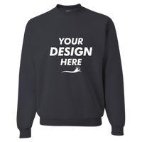 Jerzees NuBlend® Crewneck Sweatshirt, Black Heather, Front view, Mockup