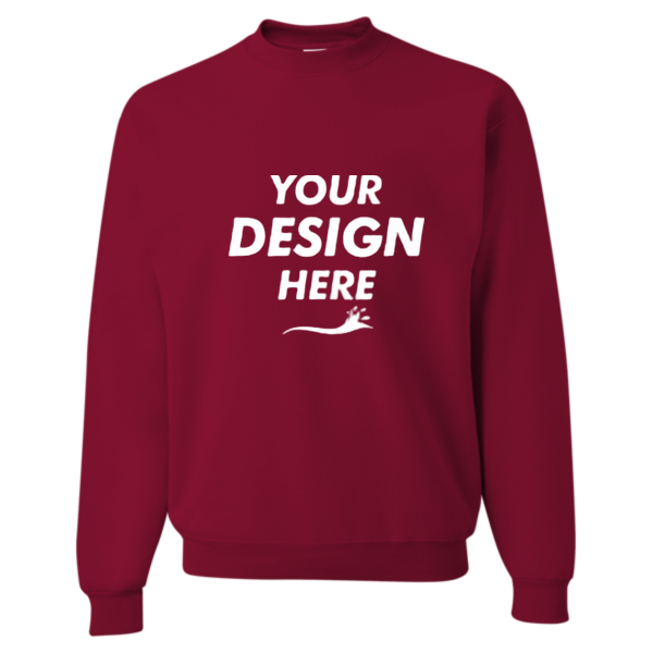 Jerzees NuBlend® Crewneck Sweatshirt, Cardinal, Front view, Mockup