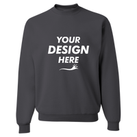 Jerzees NuBlend® Crewneck Sweatshirt, Charcoal Grey, Front view, Mockup