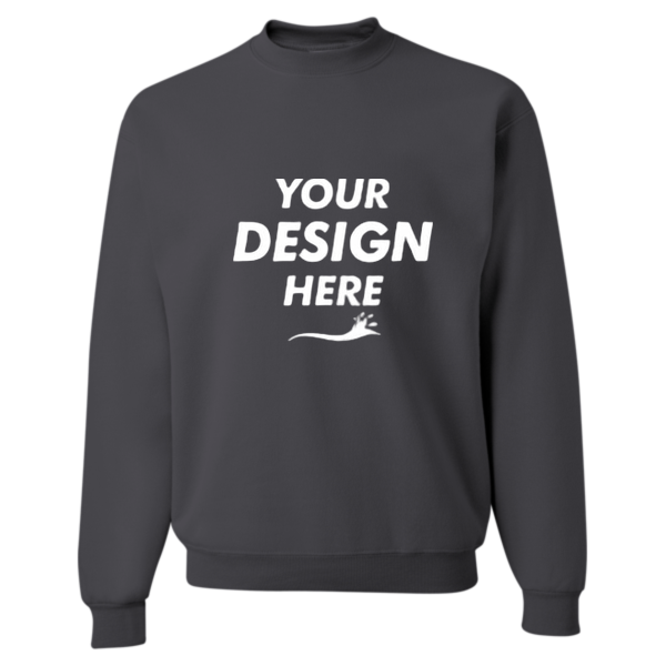 Jerzees NuBlend® Crewneck Sweatshirt, Charcoal Grey, Front view, Mockup