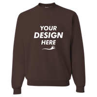 Jerzees NuBlend® Crewneck Sweatshirt, Chocolate, Front view, Mockup