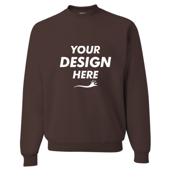Jerzees NuBlend® Crewneck Sweatshirt, Chocolate, Front view, Mockup