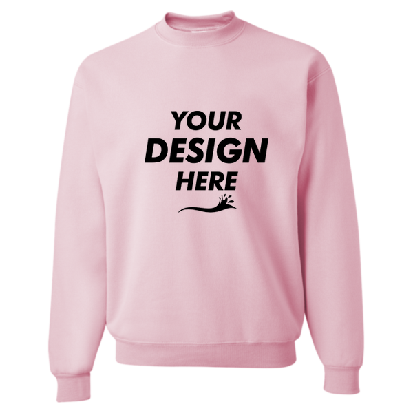 Jerzees NuBlend® Crewneck Sweatshirt, Classic Pink, Front view, Mockup