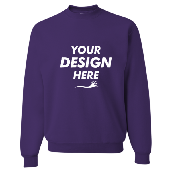 Jerzees NuBlend® Crewneck Sweatshirt, Deep Purple, Front view, Mockup