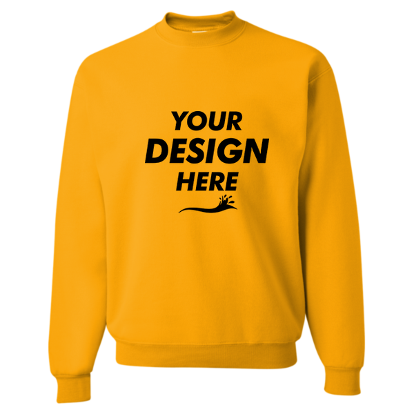 Jerzees NuBlend® Crewneck Sweatshirt, Gold, Front view, Mockup