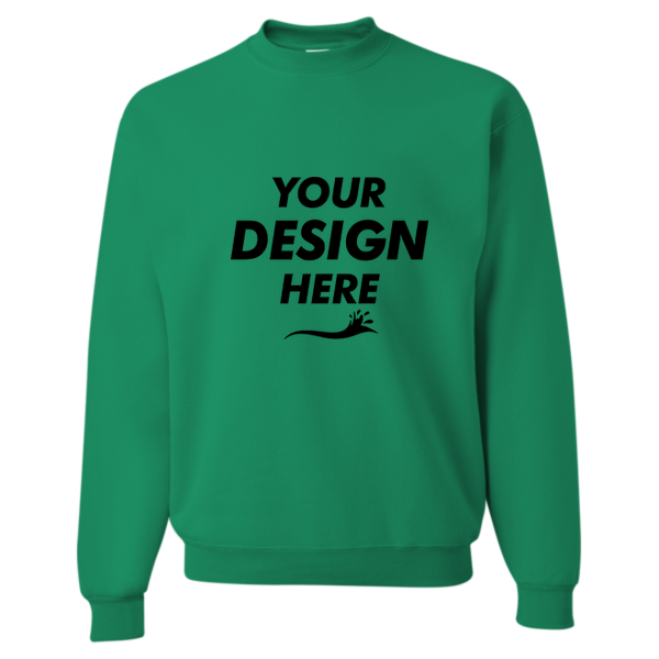 Jerzees NuBlend® Crewneck Sweatshirt, Kelly, Front view, Mockup